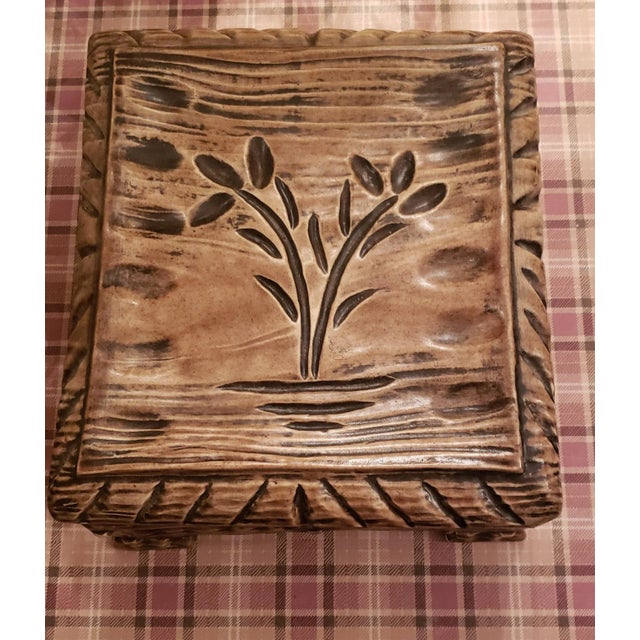 1960s Oversized Porcelain Dresser Box With Square Feet For Sale - Image 9 of 11