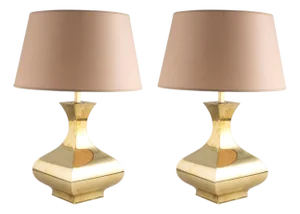 Hollywood Regency Brass Table Lamps, 1970s, Set of 2