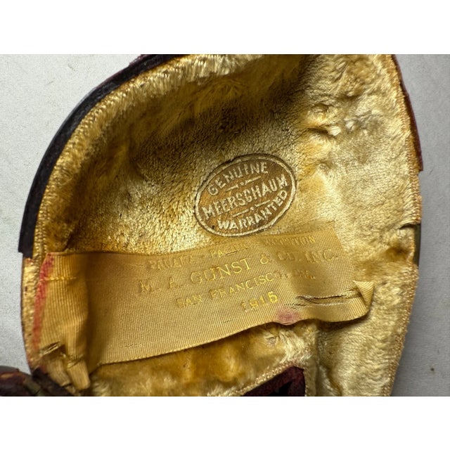 Antique 19th Century Hand Carved Meerschaum Indian Chief Smoking Pipe W/ Case For Sale - Image 12 of 14