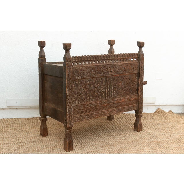 Antique Finely Carved Swat Valley Chest Cabinet For Sale - Image 9 of 14