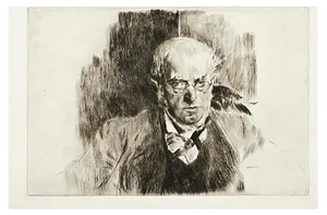 Portrait of Adolph Menzel - Original Etching by Giovanni Boldini - 1897 1897