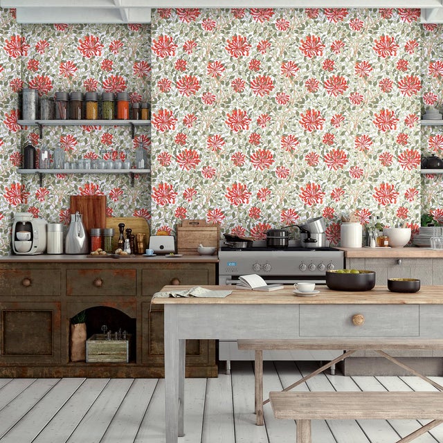 Created by William Morris's daughter in 1883, Honeysuckle showcases a lifelike arrangement of climbing flowers and...