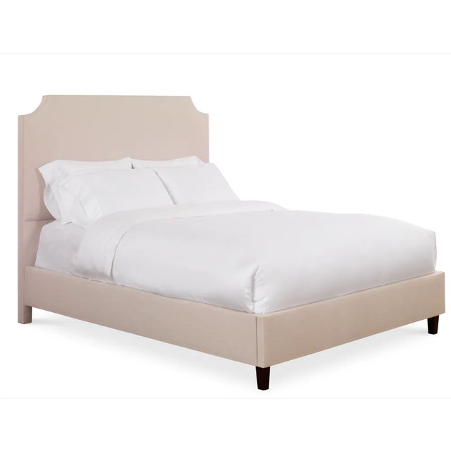 Modern Reagan Queen Bedframe, Gelam Linen For Sale - Image 3 of 4
