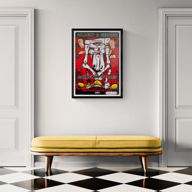 The Piece This original exhibition poster was created for the Gilbert & George show "The Corpsing Pictures," held at White...