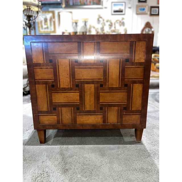 Contemporary Jonathan Charles Woven Wood Club Chair For Sale - Image 3 of 11