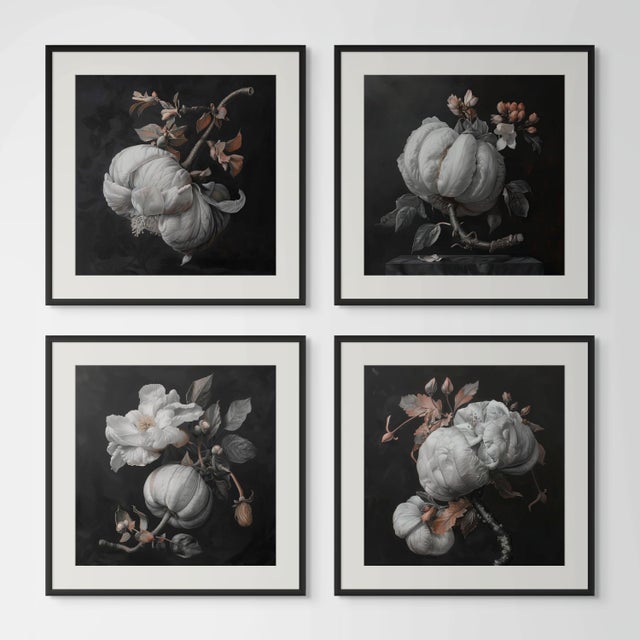 Set of 4 - Art Wall Installation 40" X 40" - 'Blossoming Flowers' - Limited Edition Botanical Photograph Prints For Sale - Image 12 of 12
