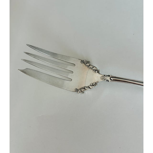 Antique 1896 Rogers & Hamilton "Raphael" Silverplate Serving Set, Berry Spoon & Cold Meat Fork For Sale In Los Angeles - Image 6 of 8