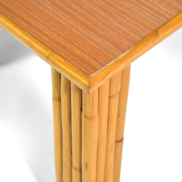 Mid 20th Century Mid 20th Century Attributed Ficks Reed Rattan Corner / End Table For Sale - Image 5 of 8