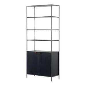 Four Hands Trey Modular Wide Bookcase, Black Wash