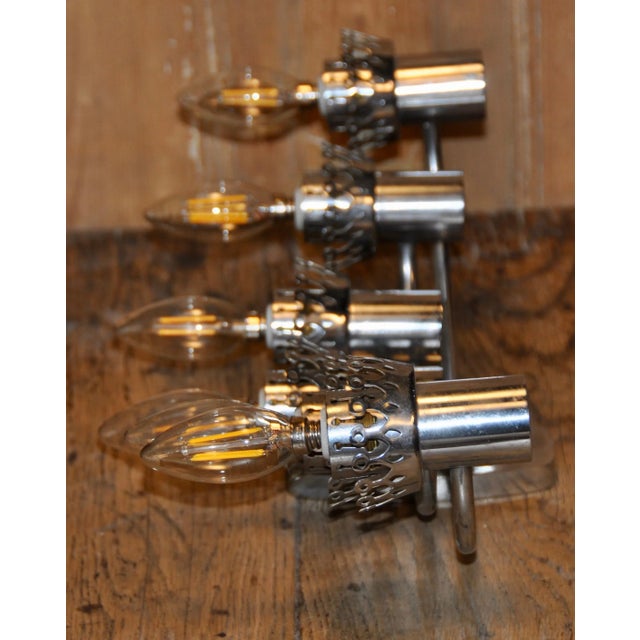 Chrome 6-Light Wall Sconce, 1960s For Sale - Image 7 of 13