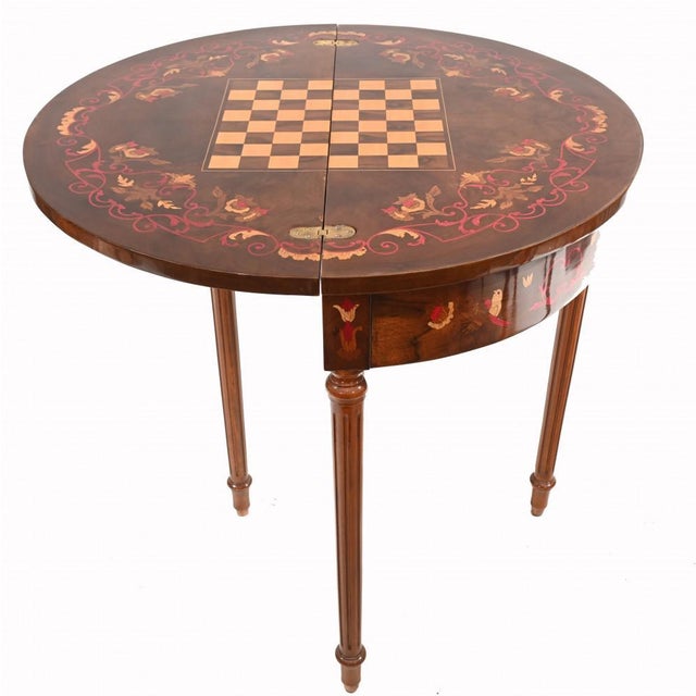 French Empire Demi Lune Game Table For Sale - Image 11 of 13
