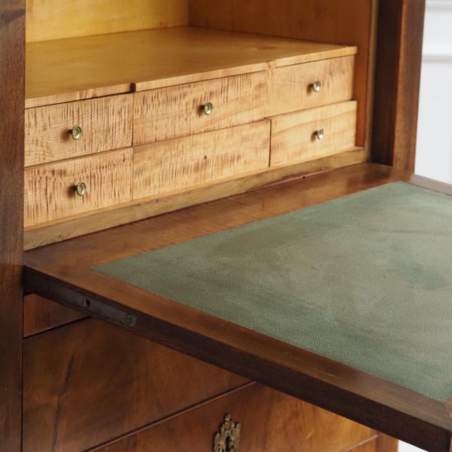 Louis Philippe Secretary in Walnut with Marble Top and Secret Compartments For Sale - Image 9 of 18
