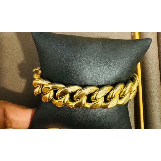 Vintage 14 Karat Yellow Gold 33.4Gm Cuban link Bracelet Unisex, 7.75 INCH For Sale - Image 9 of 18