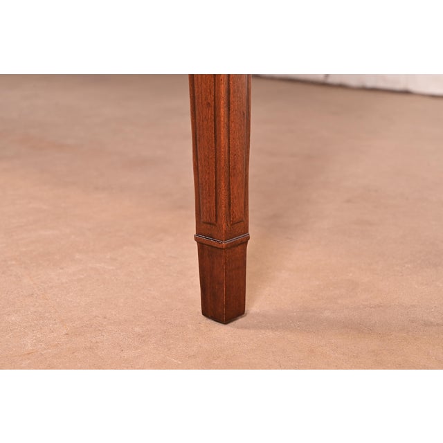 John Widdicomb French Regency Louis XVI Walnut Extension Dining Table With Parquet Top, Newly Refinished For Sale - Image 13 of 16