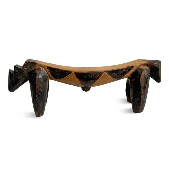 Tribal Vintage Abstract Congo Zoomorphic Headrest For Sale - Image 3 of 4