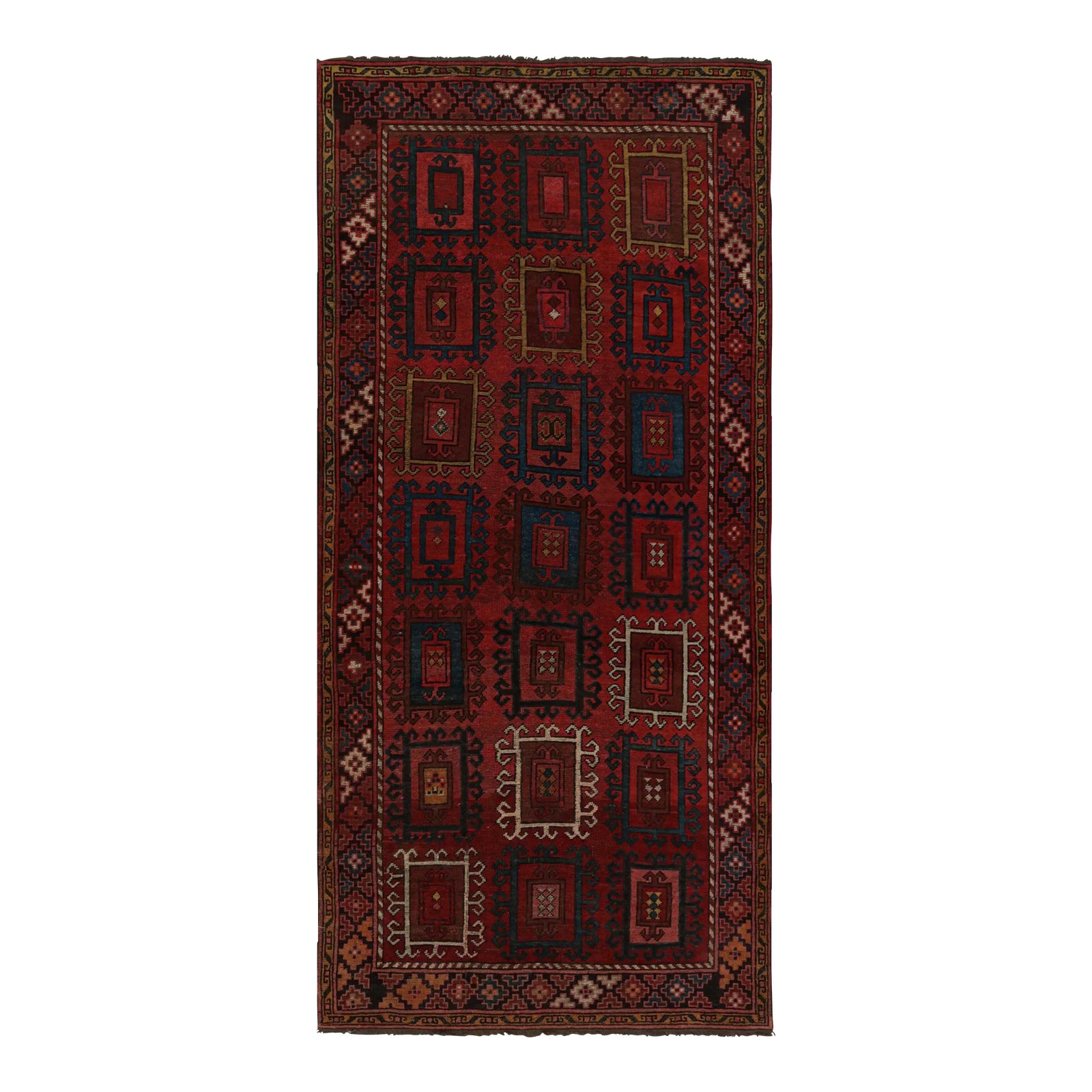 1970s Vintage Turkish Rug With All-Over Geometric Patterns | Chairish