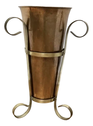 Arts and Crafts Copper and Brass Umbrella Stand