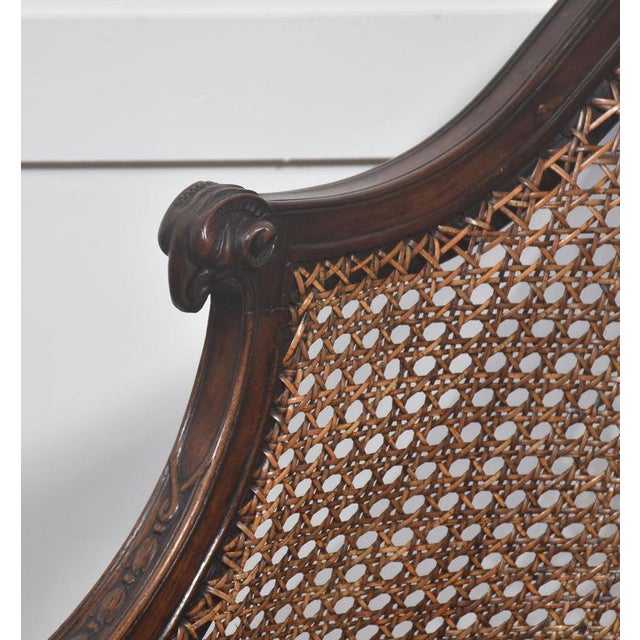 Carved Mahogany and Cane Library Chairs, 1890s, Set of 2 For Sale - Image 6 of 11