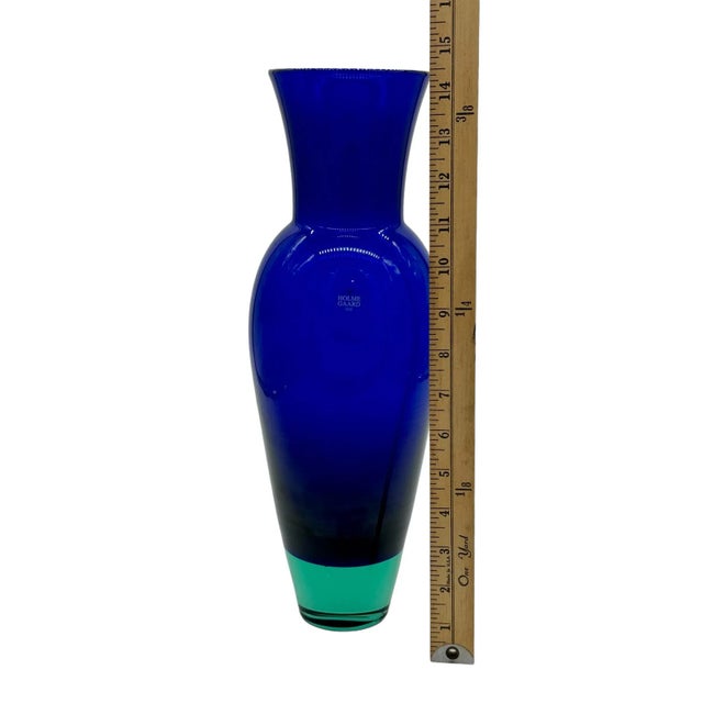 Mid-Century Modern 1960s Royal Copenhagen/Holmegaard Danish Two-Tone Vintage Crystal Vase For Sale - Image 3 of 10