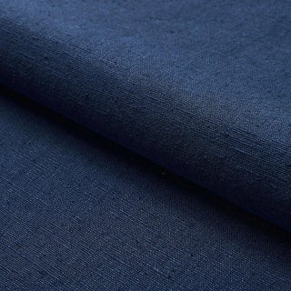 Sample - Schumacher Marco Performance Linen Fabric in Indigo For Sale