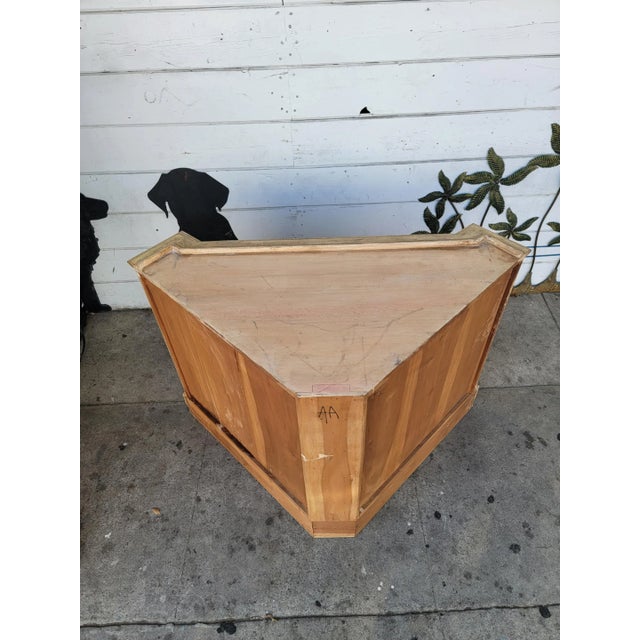 1980s Rustic Carved Wood Corner Hutch Cabinet For Sale - Image 12 of 18