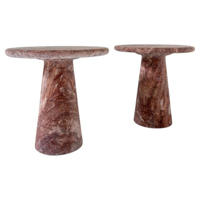 Pink Travertine Side Tables, Set of 2 For Sale - Image 6 of 6