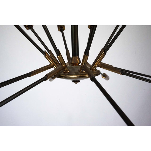 Mid-Century Modern Brass Sputnik 16-Arm Chandelier from Stilnovo, Italy, 1950s For Sale - Image 3 of 12