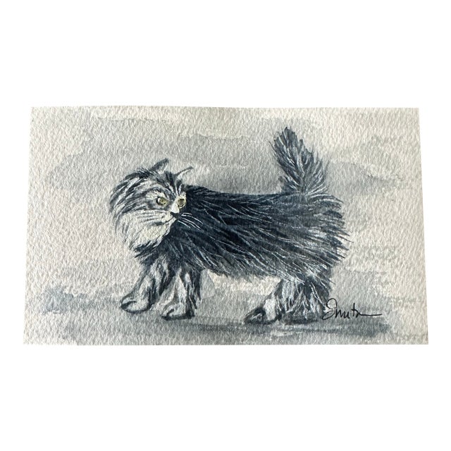 “Midnight Stroll” Signed Original Watercolor on Paper by Nancy Smith For Sale