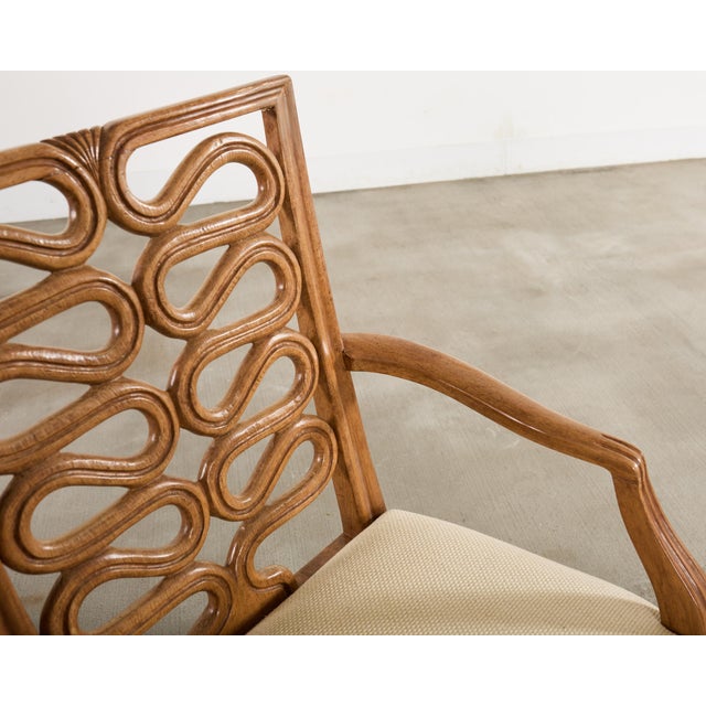 Pair of Dessin Fournir Ribbon-Back Oak Dining Armchairs For Sale - Image 11 of 18