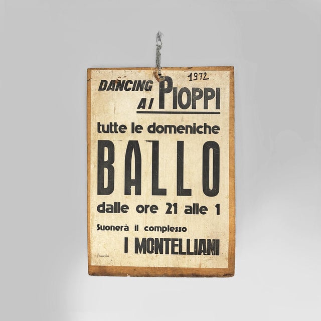 Mid-Century Modern Italian Wooden Advertising Sign, 1970s For Sale - Image 16 of 16