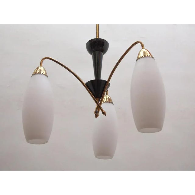 Pink Opaline Glass Suspension Lamp, 1950s For Sale - Image 8 of 13