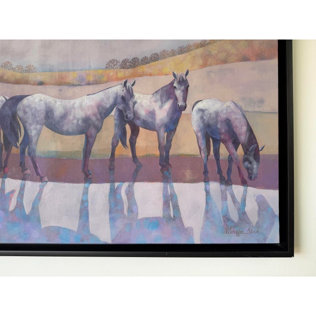 1980’s v. Schaffer Block Impressionist Horses Landscape Oil Painting – Framed For Sale - Image 9 of 12