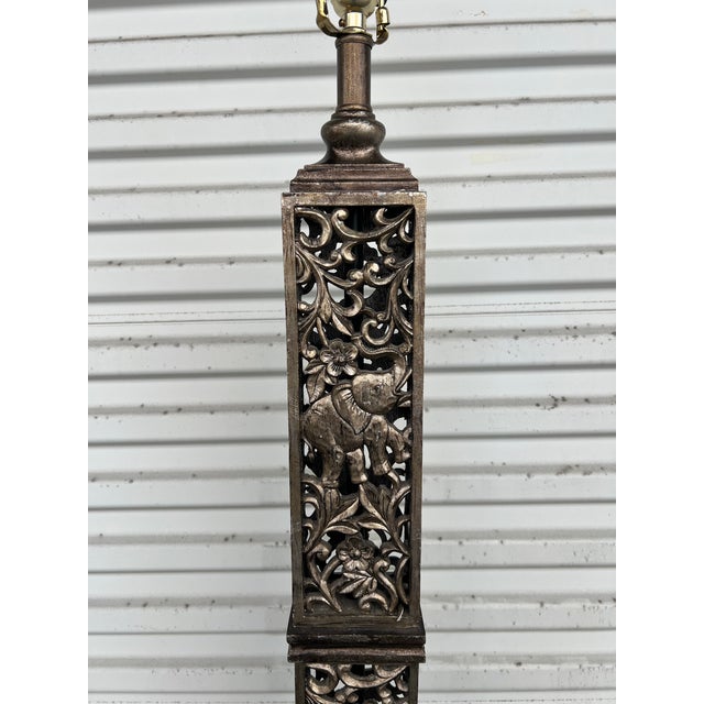 Gray 1990s Tall Floor Lamps With Elephants - a Pair For Sale - Image 8 of 12