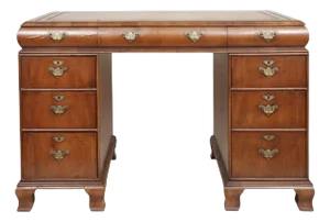 George II Style Mahogany Leather Top Writing Desk