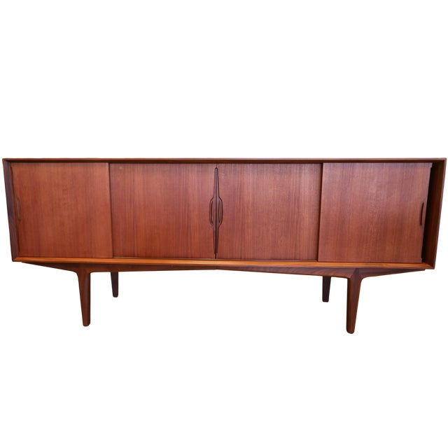 Vintage Model 42 Sideboard in Teak with Sliding Doors by Knud Nielsen, 1960s For Sale - Image 9 of 18
