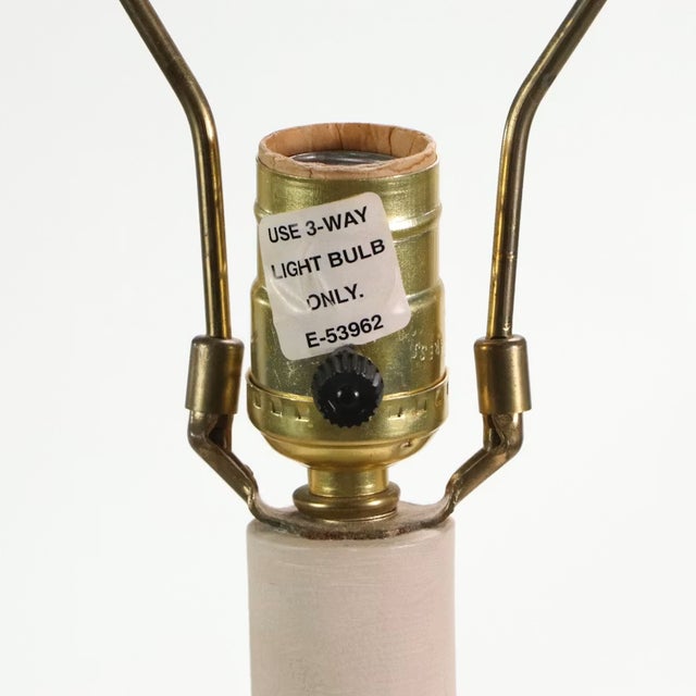 White Late 20th Century Neoclassical Urn Plaster Floor Lamp With Swag Handles For Sale - Image 8 of 9