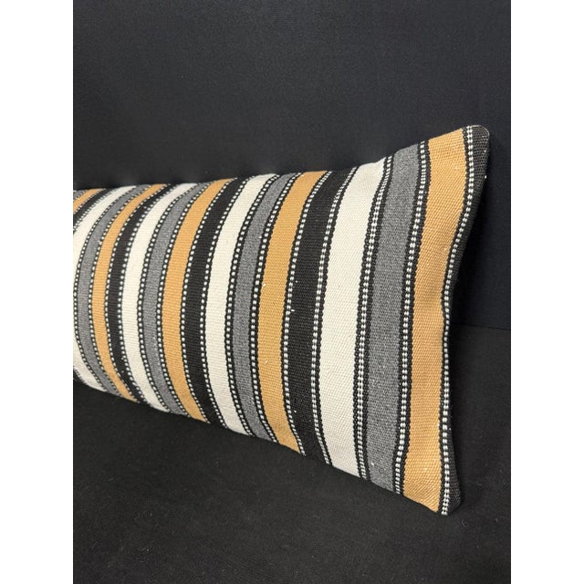 Turkish Hemp Pillow Cushion Natural Beige Brown Cushion Cover 14x45 For Sale - Image 4 of 4