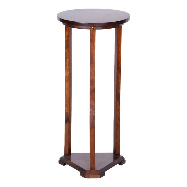 Art Deco Pedestal in Oak, 1920s For Sale