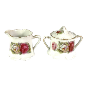 Early 20th Century German Bavarian Porcelain Sugar and Creamer