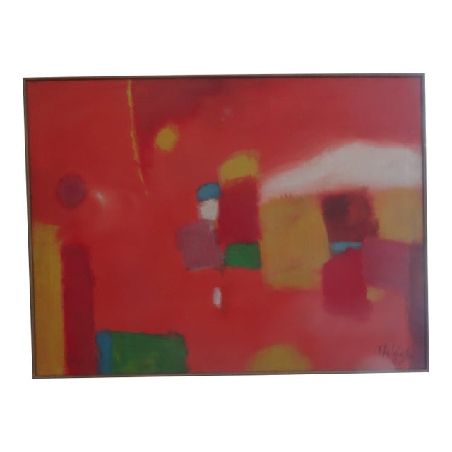 MCM Abstract Painting by Rh Johnson For Sale