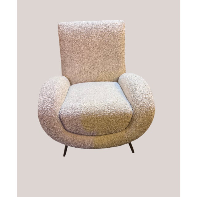 Mid Century Postmodern Italian Slant Back Club Chairs Newly Reupholstered - Pair For Sale - Image 12 of 13