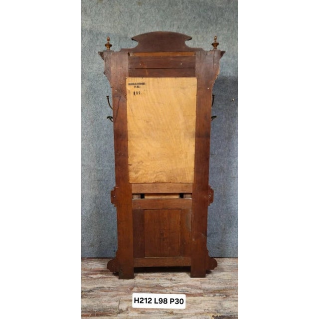 Antique Renaissance Oak Coat Rack with Mirror For Sale - Image 9 of 10
