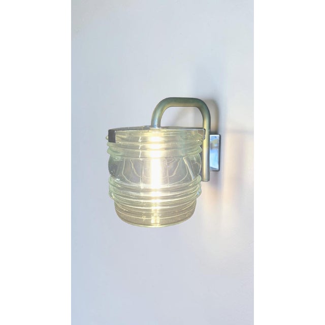 Fresnel Metal and Printed Glass Wall Lamp by Tito Agnoli for Oluce, Italy, 1960s For Sale - Image 11 of 11