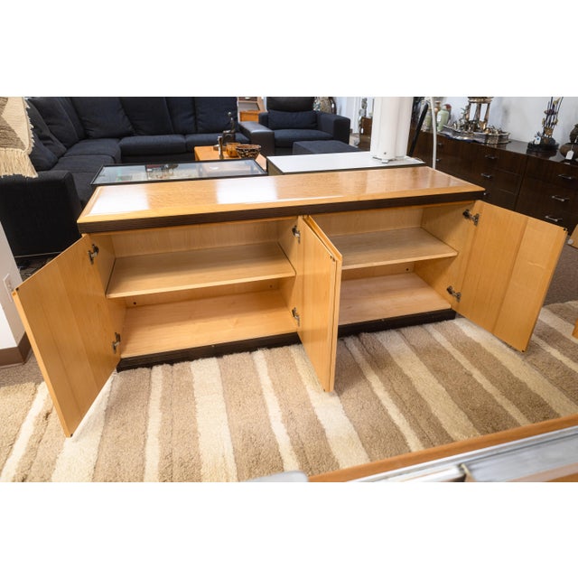 Late 20th Century Vintage Postmodern Burlwood Sideboard Credenza Cabinet For Sale - Image 5 of 6