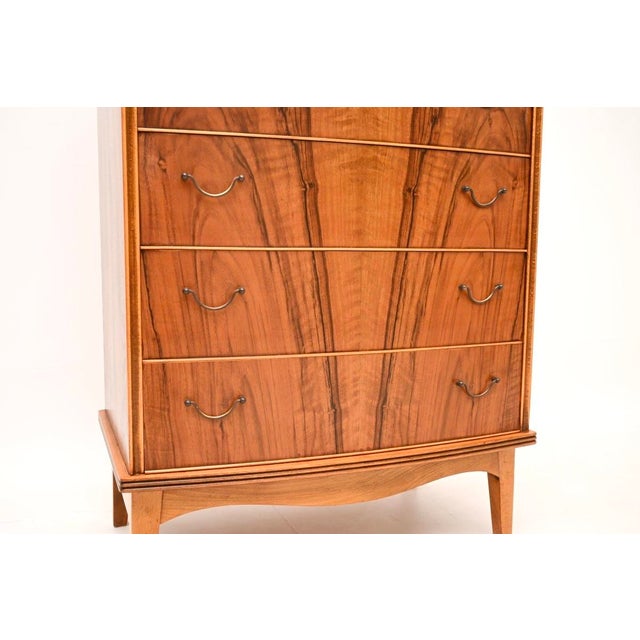 Vintage Danish Walnut and Brass Chest of Drawers, 1960s For Sale - Image 10 of 11