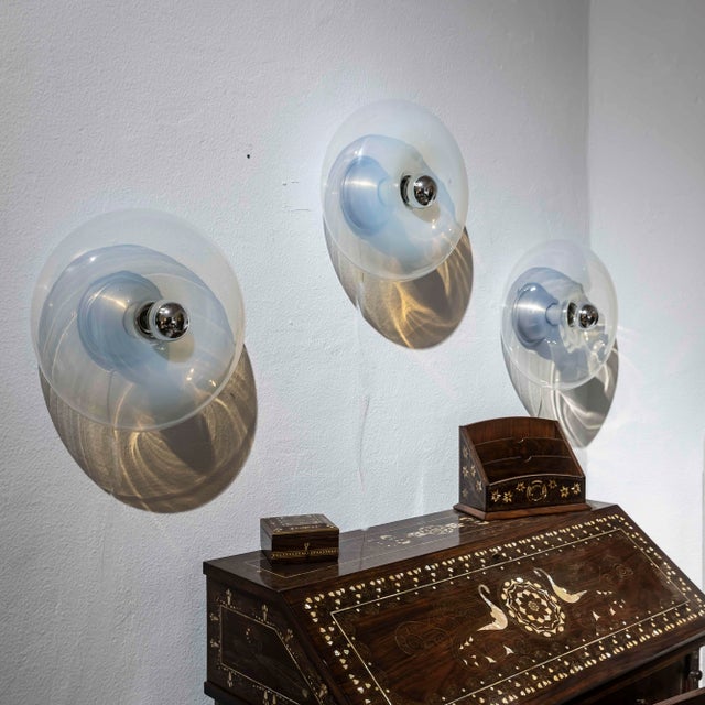 Italian Panta Sconces in Murano Glass by Giusto Toso for Leucos, 1970s, Set of 3 For Sale - Image 12 of 12