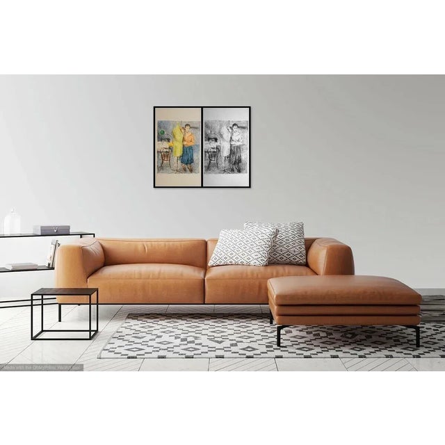 Late 20th Century "Seamstress I" Two Figurative Lithographs and Portfolio Cover by Raphael Soyer - Set of 3 For Sale In Miami - Image 6 of 7