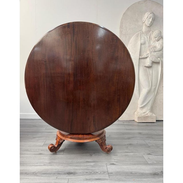 Hollywood Regency Large Antique English Regency Circular Tilt Top Dining Table For Sale - Image 3 of 8