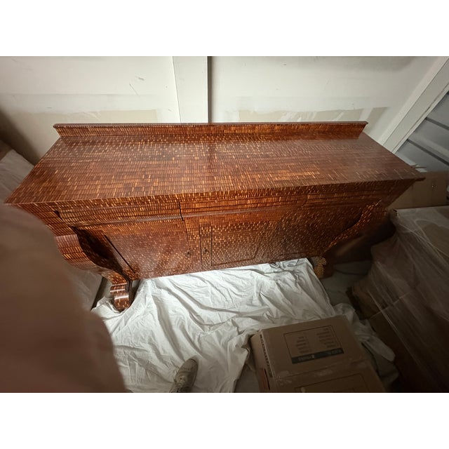 Large Antique Empire Buffet Hand Painted Quill Finish For Sale In Orlando - Image 6 of 12