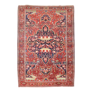 Antique Persian Sarouk Ferehan Scatter Rug - 3'5" x 4'10" For Sale